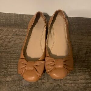 Tory Burch Divine Bow Ballet flats 8 tan